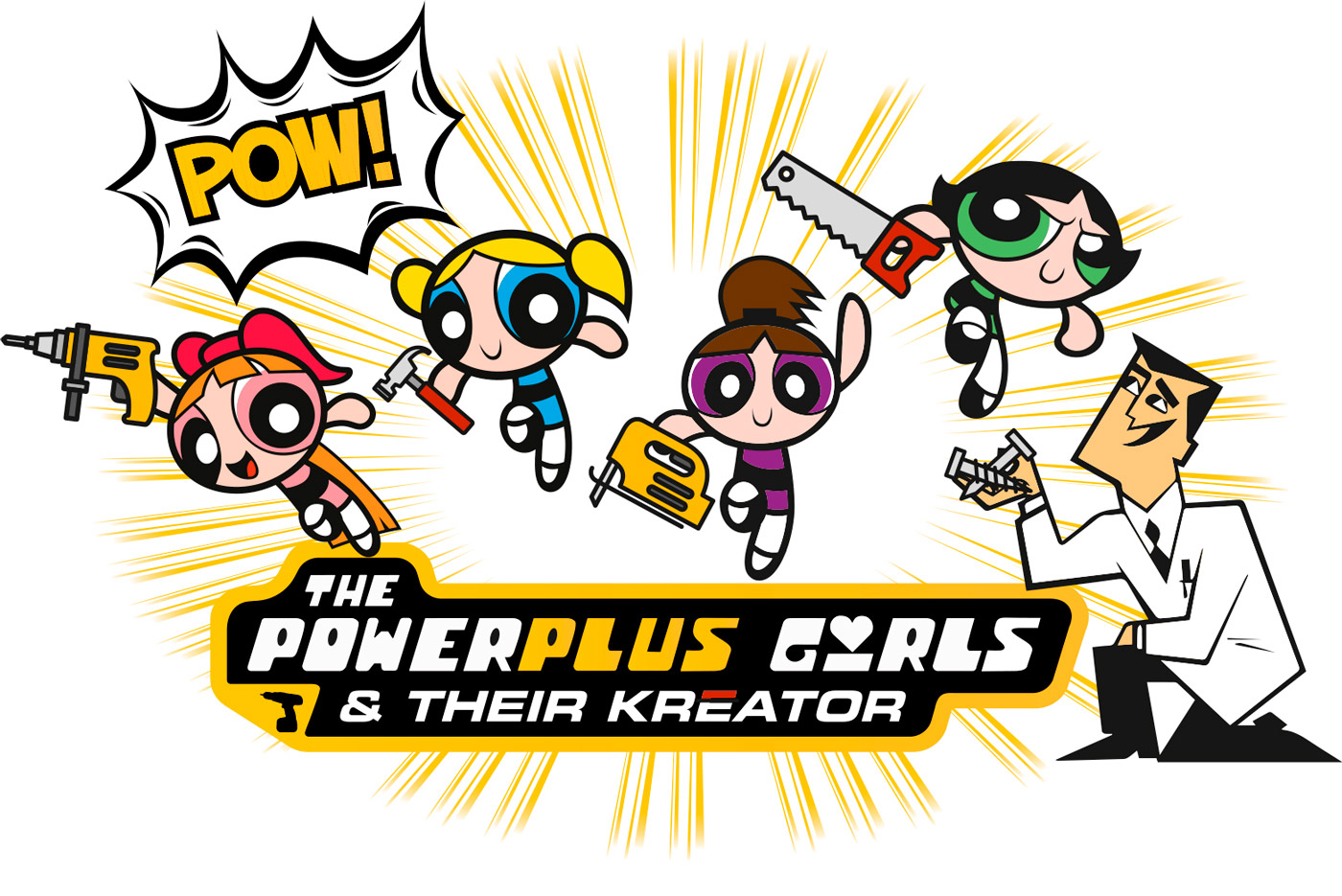 Powerpuff Creation Lab The Powerplus girls & their Kreator